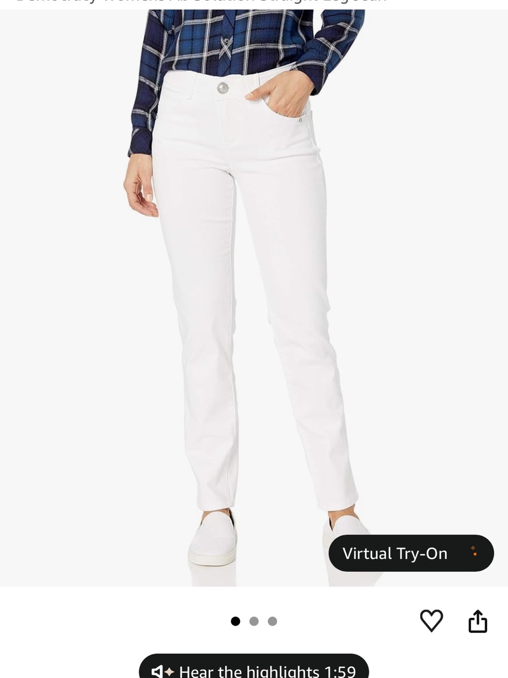 Democracy White Straight-Leg Jeans